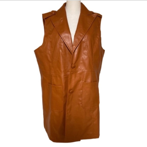 Jackets & Blazers - EUC Faux Leather Vest Size XL